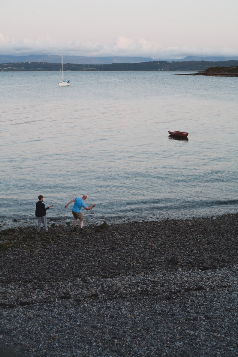 A Father Teaches His Son To Skim Stones. — MOELFRE, ANGLESEY